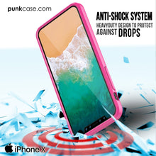 Cargar imagen en el visor de la galería, iPhone X Case, PUNKcase [LUCID 2.0 Series] [Slim Fit] Armor Cover W/Integrated Anti-Shock System &amp; Tempered Glass PUNKSHIELD Screen Protector [Pink] (Color in image: Black)
