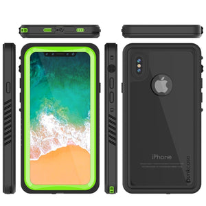 iPhone XS Max Waterproof Case, Punkcase [Extreme Series] Armor Cover W/ Built In Screen Protector [Light Green] (Color in image: Pink)