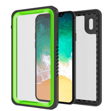Cargar imagen en el visor de la galería, iPhone XS Max Waterproof Case, Punkcase [Extreme Series] Armor Cover W/ Built In Screen Protector [Light Green] (Color in image: Black)
