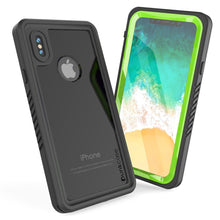 Cargar imagen en el visor de la galería, iPhone XS Max Waterproof Case, Punkcase [Extreme Series] Armor Cover W/ Built In Screen Protector [Light Green] (Color in image: Red)
