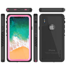 Load image into Gallery viewer, iPhone XS Max Waterproof Case, Punkcase [Extreme Series] Armor Cover W/ Built In Screen Protector [Pink] (Color in image: Black)
