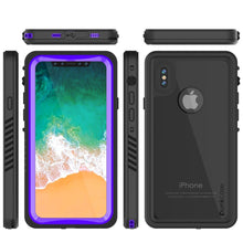 Load image into Gallery viewer, iPhone XS Max Waterproof Case, Punkcase [Extreme Series] Armor Cover W/ Built In Screen Protector [Purple] (Color in image: Black)
