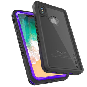 iPhone XS Max Waterproof Case, Punkcase [Extreme Series] Armor Cover W/ Built In Screen Protector [Purple] (Color in image: Teal)