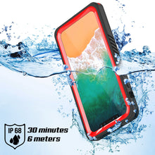 Cargar imagen en el visor de la galería, iPhone X Case, Punkcase [Extreme Series] [Slim Fit] [IP68 Certified] [Shockproof] [Snowproof] [Dirproof] Armor Cover W/ Built In Screen Protector for Apple iPhone 10 [Red] (Color in image: Black)
