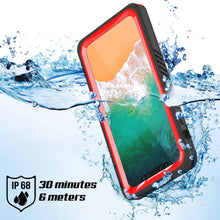 Cargar imagen en el visor de la galería, iPhone XS Max Waterproof Case, Punkcase [Extreme Series] Armor Cover W/ Built In Screen Protector [Red] (Color in image: Black)
