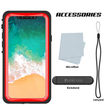 Cargar imagen en el visor de la galería, iPhone XS Max Waterproof Case, Punkcase [Extreme Series] Armor Cover W/ Built In Screen Protector [Red] (Color in image: Clear)
