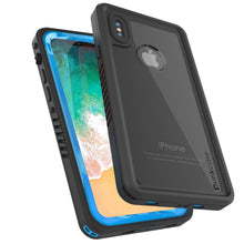 Cargar imagen en el visor de la galería, iPhone XS Max Waterproof Case, Punkcase [Extreme Series] Armor Cover W/ Built In Screen Protector [Light Blue] (Color in image: Red)
