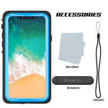 Cargar imagen en el visor de la galería, iPhone XS Max Waterproof Case, Punkcase [Extreme Series] Armor Cover W/ Built In Screen Protector [Light Blue] (Color in image: White)
