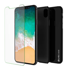 Cargar imagen en el visor de la galería, iPhone X Case, Punkcase [Solid Series] Ultra Thin Cover [shockproof] [dirtproof] for Apple iPhone 10 [Jet black] (Color in image: Black)
