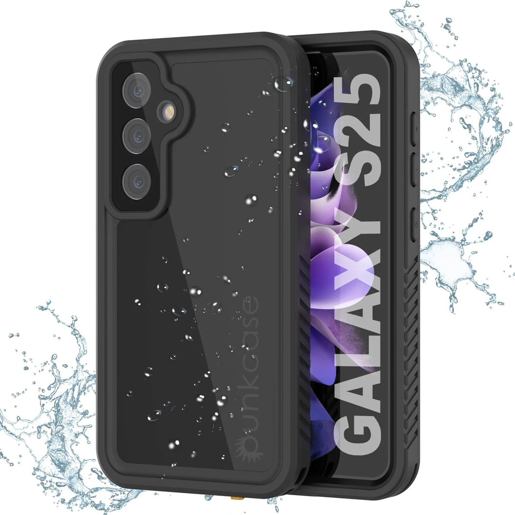Galaxy S25 Case impermeable Punkcase Studstar Black Fin 6.2 pies IP68 IP68 Choque/prueba de nieve