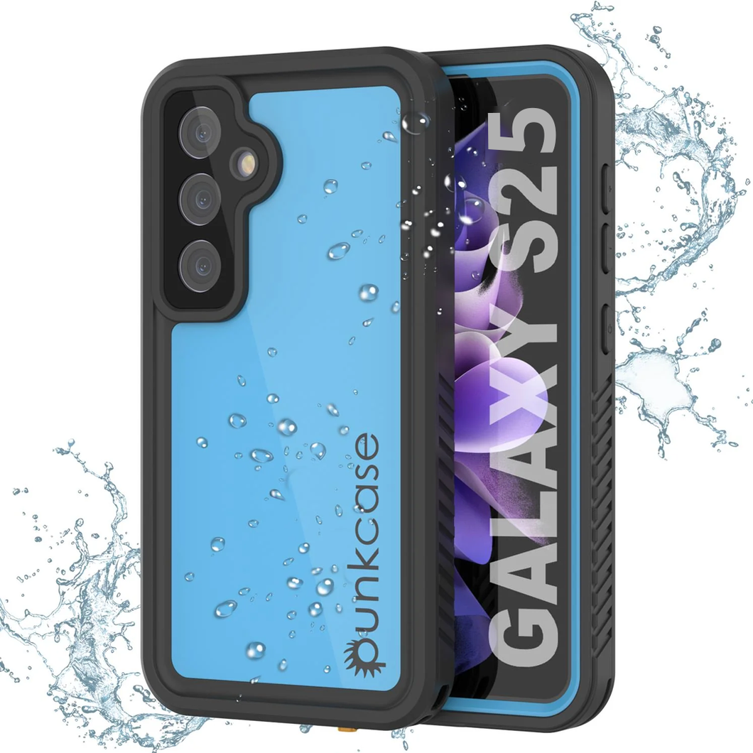 Galaxy S25 Case impermeable Punkcase Studstar Light Azul Fin 6.2 pies IP68 IP68 Improbado