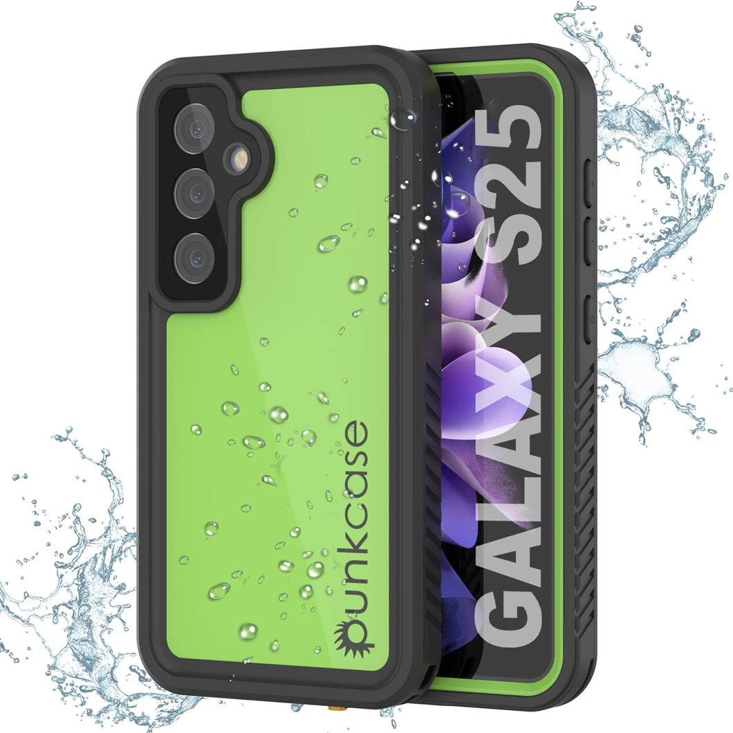 Galaxy S25 Case impermeable Punkcase Studstar verde claro de 6.2 pies IP68 IP68 a prueba de amortiguadores