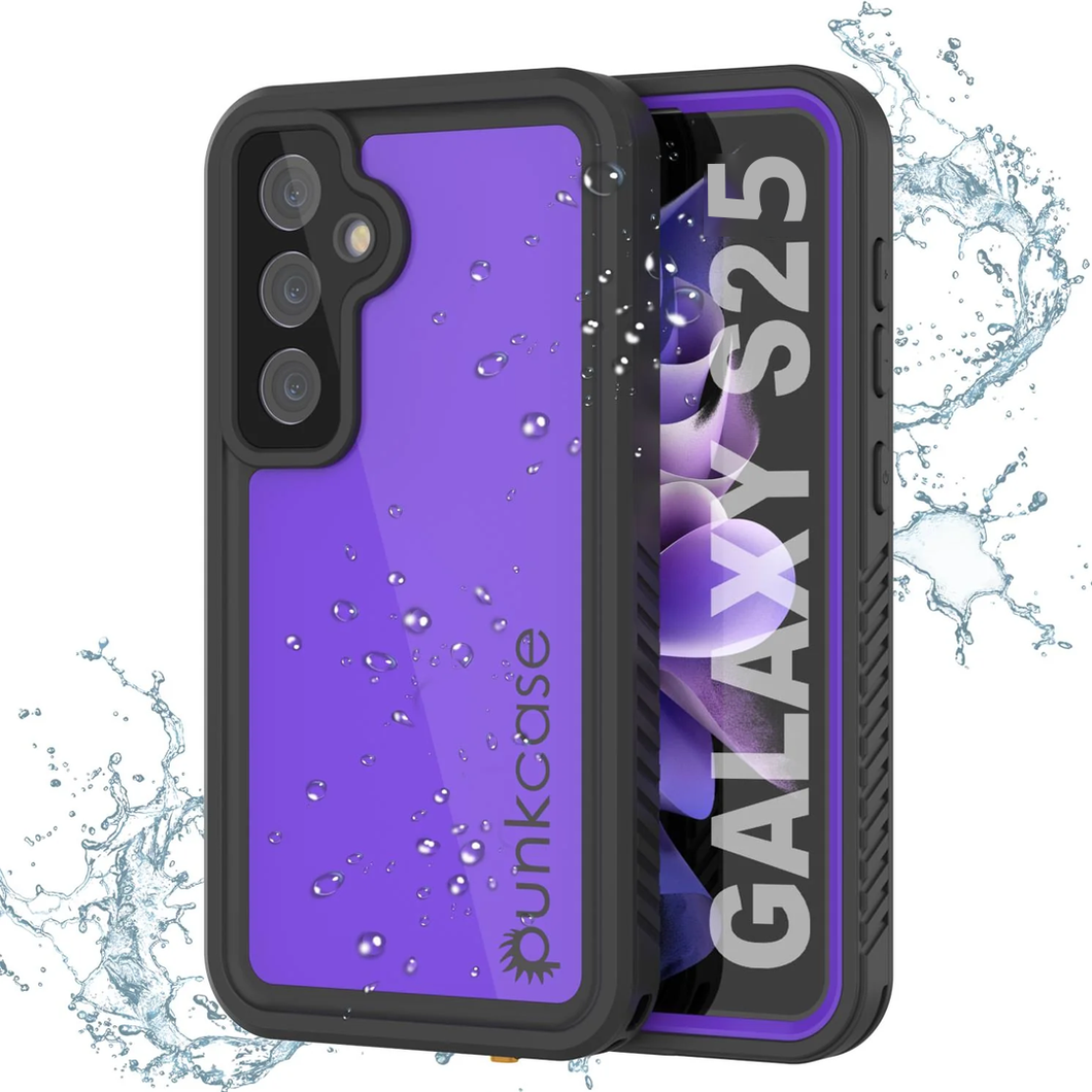 Galaxy S25 Case impermeable Punkcase Studstar Purple Fin 6.2 pies IP68 IP68 Choque/prueba de nieve