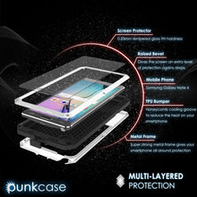 Cargar imagen en el visor de la galería, Note 4 Case, Punkcase® METALLIC Series WHITE w/ TEMPERED GLASS | Aluminum Frame (Color in image: Black)
