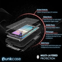 Cargar imagen en el visor de la galería, Note 4 Case, Punkcase® METALLIC Series BLACK w/ TEMPERED GLASS | Aluminum Frame (Color in image: Gold)
