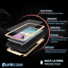 Cargar imagen en el visor de la galería, Note 4 Case, Punkcase® METALLIC Series GOLD w/ TEMPERED GLASS | Aluminum Frame (Color in image: Black)
