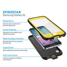 Cargar imagen en el visor de la galería, Galaxy S6 Waterproof Case Punkcase SpikeStar Yellow Water/Shock/Dirt/Snow Proof | Lifetime Warranty (Color in image: white)
