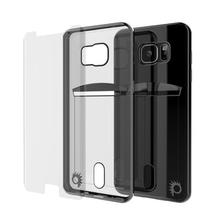 Galaxy S7 EDGE Case, PUNKCASE® LUCID Black Series | Card Slot | SHIELD Screen Protector | Ultra fit (Color in image: Gold)
