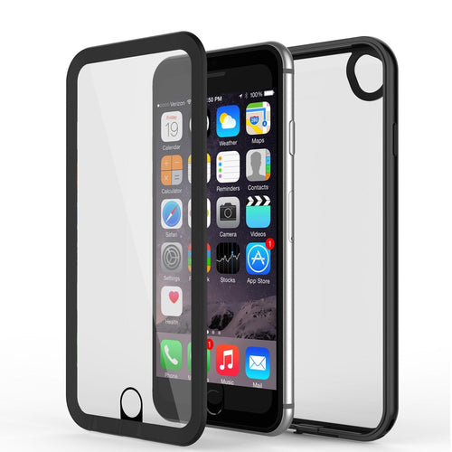 Apple iPhone 8 Waterproof Case, PUNKcase CRYSTAL 2.0 Black W/ Attached Screen Protector  | Warranty (Color in image: Black)