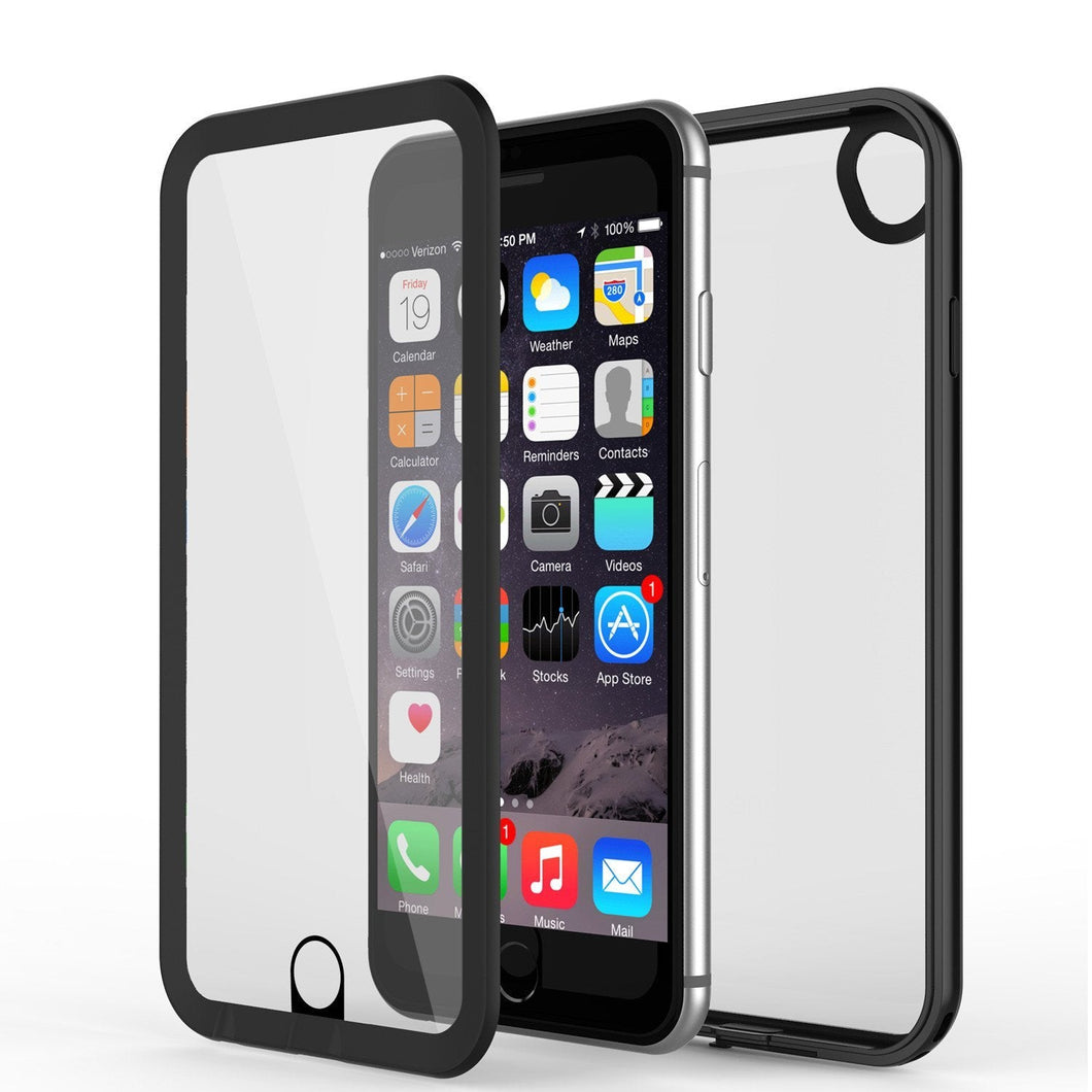 Apple iPhone 8 Waterproof Case, PUNKcase CRYSTAL 2.0 Black W/ Attached Screen Protector  | Warranty (Color in image: Black)