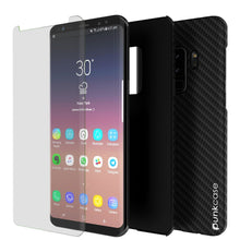 Load image into Gallery viewer, Galaxy S9 Plus Case, Punkcase CarbonShield, Heavy Duty &amp; Ultra Thin 2 Piece Dual Layer PU Leather Cover [shockproof][non slip] with PUNKSHIELD Screen Protector for Samsung S9 Plus [jet black] 
