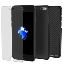 Load image into Gallery viewer, iPhone 8 Case, Punkcase CarbonShield Jet Black with 0.3mm Tempered Glass 
