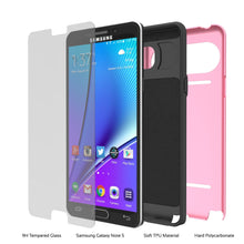Cargar imagen en el visor de la galería, Galaxy Note 5 Case PunkCase CLUTCH Pink Series Slim Armor Soft Cover Case w/ Tempered Glass (Color in image: Rose)
