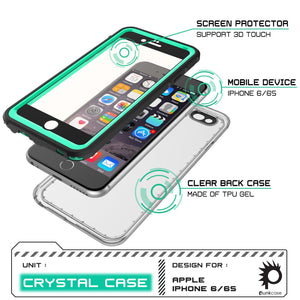 iPhone 6/6S Waterproof Case, PUNKcase CRYSTAL Teal W/ Attached Screen Protector  | Warranty (Color in image: pink)
