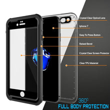 Cargar imagen en el visor de la galería, Apple iPhone 8 Waterproof Case, PUNKcase CRYSTAL Black W/ Attached Screen Protector  | Warranty (Color in image: Teal)
