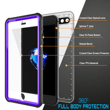 Cargar imagen en el visor de la galería, Crystal Clear Optical Lens all) y Iphone 7 plus li Easy To Press Button Raised Bevel Crystal Clear Screen Protector Clear TPU Material y 3bU FULL BODY PROTECTION (Color in image: black)
