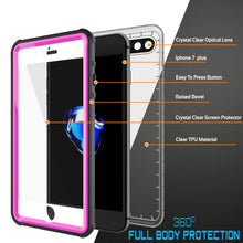 Cargar imagen en el visor de la galería, iPhone 8+ Plus Waterproof Case, PUNKcase CRYSTAL Pink W/ Attached Screen Protector  | Warranty (Color in image: black)

