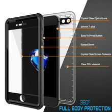 Cargar imagen en el visor de la galería, iPhone 8+ Plus Waterproof Case, PUNKcase CRYSTAL Black W/ Attached Screen Protector  | Warranty (Color in image: white)
