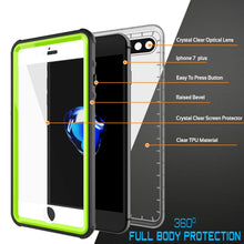 Cargar imagen en el visor de la galería, iPhone 8+ Plus Waterproof Case, PUNKcase CRYSTAL Light Green  W/ Attached Screen Protector  | Warranty (Color in image: black)
