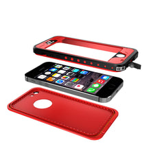 Cargar imagen en el visor de la galería, iPhone 5S/5 Waterproof Case, PunkCase StudStar Red Case Water/Shock/Dirt Proof | Lifetime Warranty (Color in image: white)
