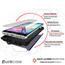 Cargar imagen en el visor de la galería, Galaxy Note 5 Case PunkCase Galactic Charcoal Series Slim Armor Soft Cover Case w/ Tempered Glass (Color in image: silver)
