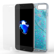 Cargar imagen en el visor de la galería, iPhone 8+ Plus Case, PunkCase LIQUID Teal Series, Protective Dual Layer Floating Glitter Cover (Color in image: green)
