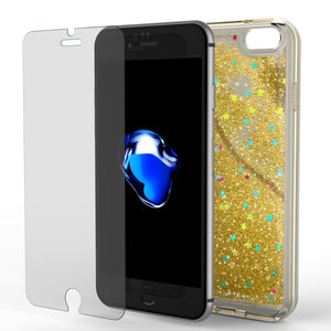 iPhone 7 Case, PunkCase LIQUID Gold Series, Protective Dual Layer Floating Glitter Cover (Color in image: silver)