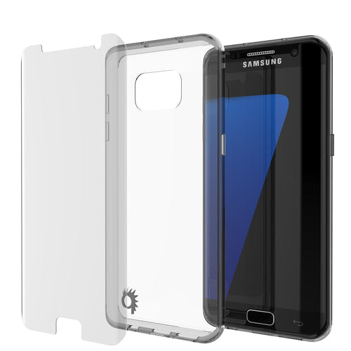 S7 Edge Case Punkcase® LUCID 2.0 Crystal Black Series w/ PUNK SHIELD Screen Protector | Ultra Fit (Color in image: crystal black)