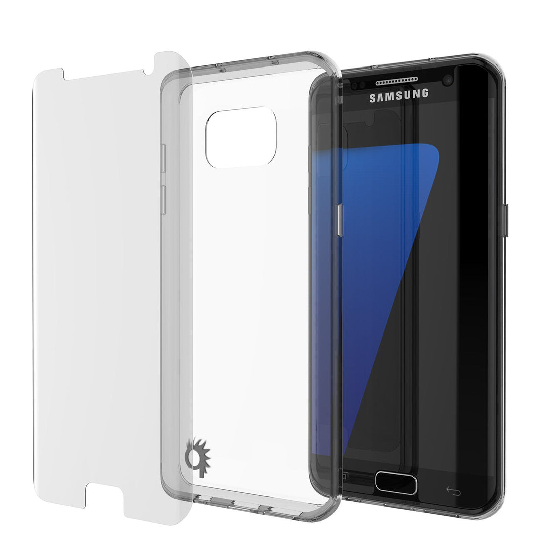 S7 Edge Case Punkcase® LUCID 2.0 Crystal Black Series w/ PUNK SHIELD Screen Protector | Ultra Fit (Color in image: crystal black)