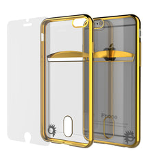 Load image into Gallery viewer, iPhone 6s/6 Case, PUNKCASE® LUCID Gold Series | Card Slot | SHIELD Screen Protector | Ultra fit (Color in image: Balck)
