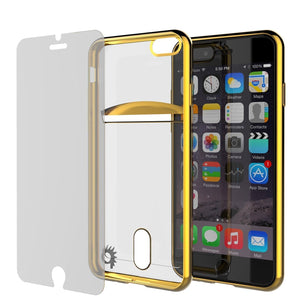 iPhone SE (4.7") Case, PUNKCASE® LUCID Gold Series | Card Slot | SHIELD Screen Protector | Ultra fit (Color in image: Black)