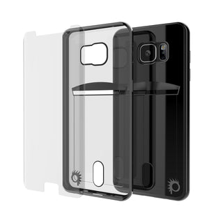 Galaxy S6 EDGE Case, PUNKCASE® LUCID Black Series | Card Slot | SHIELD Screen Protector | Ultra fit (Color in image: Gold)