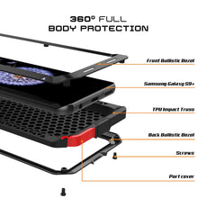 Cargar imagen en el visor de la galería, Galaxy S9 Plus Metal Case, Heavy Duty Military Grade Rugged Armor Cover [shock proof] Hybrid Full Body Hard Aluminum &amp; TPU Design [non slip] W/ Prime Drop Protection for Samsung Galaxy S9 Plus [Black] (Color in image: Silver)
