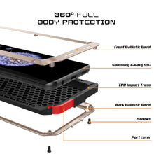 Cargar imagen en el visor de la galería, Galaxy S9 Plus Metal Case, Heavy Duty Military Grade Rugged Armor Cover [shock proof] Hybrid Full Body Hard Aluminum &amp; TPU Design [non slip] W/ Prime Drop Protection for Samsung Galaxy S9 Plus [Gold] (Color in image: Silver)
