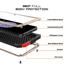 Cargar imagen en el visor de la galería, Galaxy S9 Metal Case, Heavy Duty Military Grade Rugged Armor Cover [shock proof] Hybrid Full Body Hard Aluminum &amp; TPU Design [non slip] W/ Prime Drop Protection for Samsung Galaxy S9 [Gold] (Color in image: Neon)
