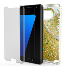 Load image into Gallery viewer, S7 Edge Case, Punkcase [Liquid GOLD Series] Protective Dual Layer Floating Glitter Cover with lots of Bling &amp; Sparkle + PunkShield Screen Protector (Color in image: silver)

