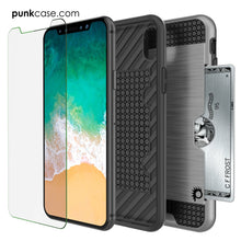 Cargar imagen en el visor de la galería, iPhone X Case, PUNKcase [SLOT Series] Slim Fit Dual-Layer Armor Cover &amp; Tempered Glass PUNKSHIELD Screen Protector for Apple iPhone X [Black] (Color in image: Rose Gold)
