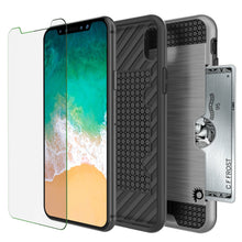 Cargar imagen en el visor de la galería, iPhone X Case, PUNKcase [SLOT Series] Slim Fit Dual-Layer Armor Cover &amp; Tempered Glass PUNKSHIELD Screen Protector for Apple iPhone X [Silver] (Color in image: White)
