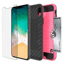 Cargar imagen en el visor de la galería, iPhone X Case, PUNKcase [SLOT Series] Slim Fit Dual-Layer Armor Cover &amp; Tempered Glass PUNKSHIELD Screen Protector for Apple iPhone X [Pink] (Color in image: Rose Gold)
