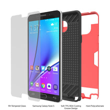 Cargar imagen en el visor de la galería, Galaxy Note 5 Case PunkCase SLOT Red Series Slim Armor Soft Cover Case w/ Tempered Glass (Color in image: Black)
